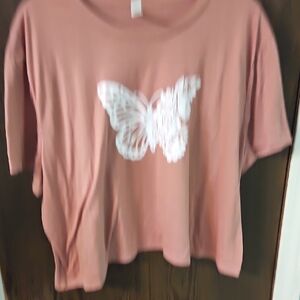 Bella Canvas Mauve Butterfly Graphic Tee